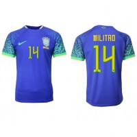 Camiseta Brasil Eder Militao #14 Segunda Equipación Replica Mundial 2022 mangas cortas